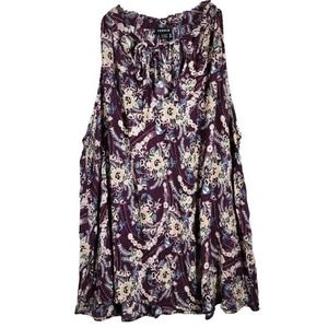Torrid Purple Sleeveless Ruffled Blouse